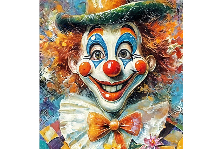 Wooden Jigsaw Puzzle – Oil painting clown