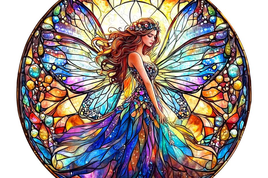 Wooden Jigsaw Puzzle – Stained Glass Fairy