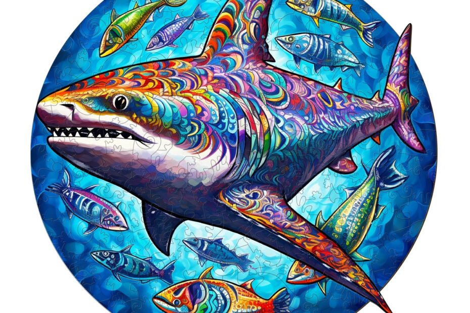 Wooden Jigsaw Puzzle-Undersea shark