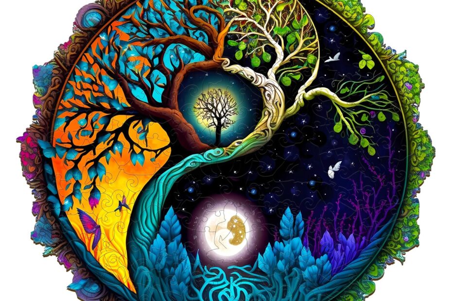 Wooden Jigsaw Puzzle-Yin-Yang Tree of Life 4